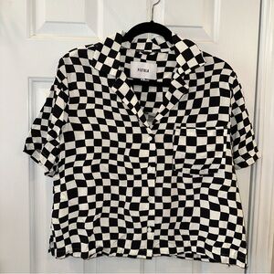 Pistola Black and White Checkered Blouse